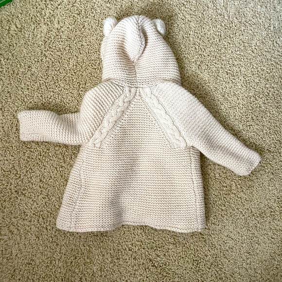 Zara baby girls knitwear sweater with hoodie 12- 18M white - Picture 3 of 4